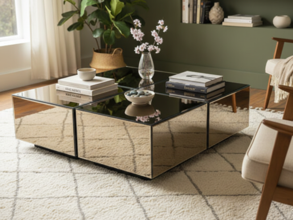 Cubes Bronze Mirror Center Table