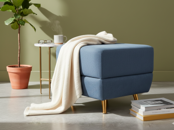 Norm Modern Ottoman - Blue