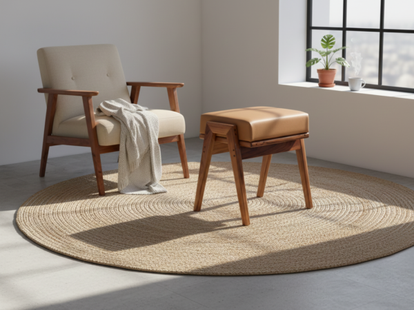 Plato (5071) - Orange Wooden Stool