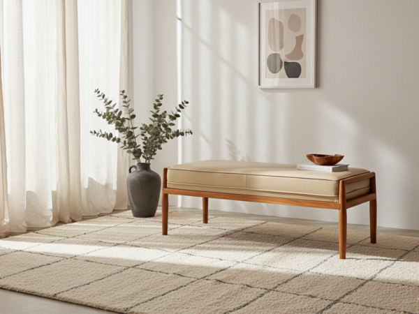 Miraki Teak Wood Bench - Beige