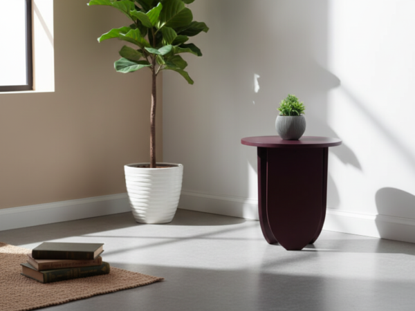 Leaf Corner Table (DIY) - Burgundy