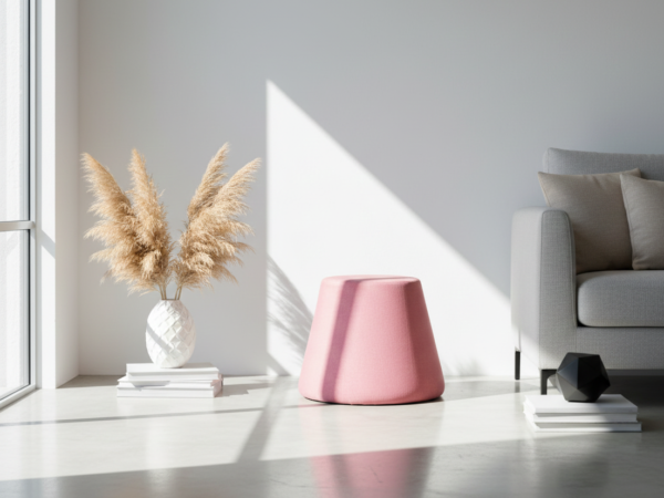 Trapo Modern Pink Ottoman - Big