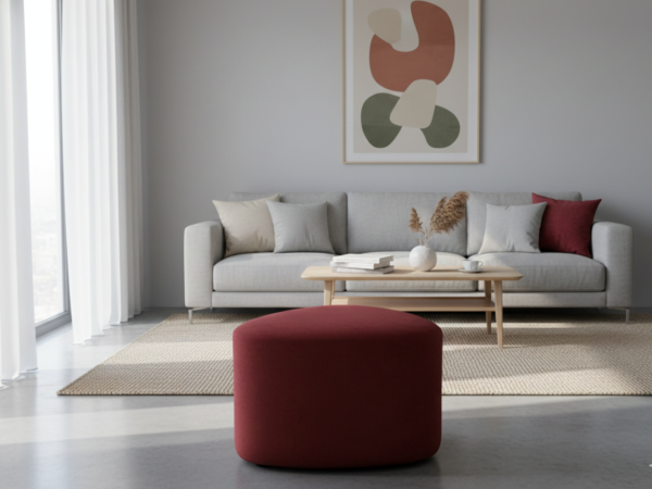 Vix Modern Pouffe - Red