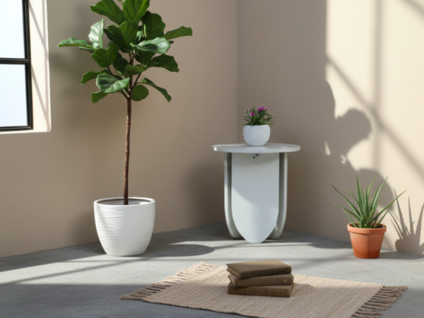 Leaf Corner Table (DIY) - Mint White