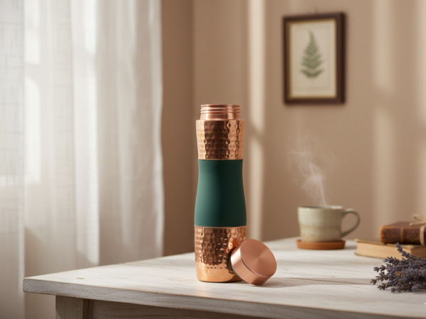 Copper Water Bottle - Green