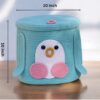 Size and dimension chart of luxury teal woven penguin storage basket by DAZOR