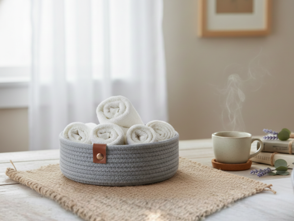 Rope Organizer Basket - Grey (8")