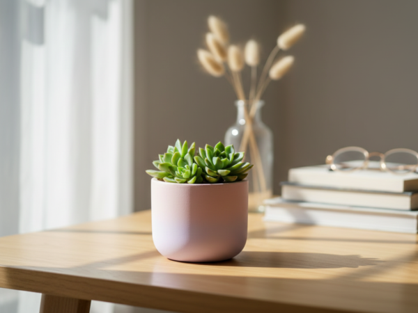 Earthen Flower Pot - Gradient Pink