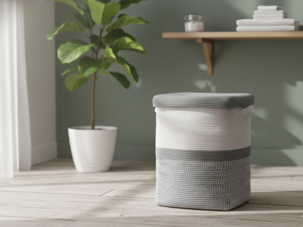 Laundry Bag - Square (Grey and White)