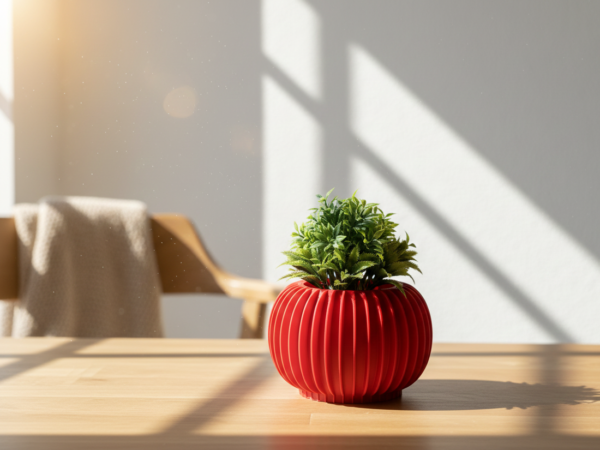 Flower Pot - Red Twister ( PLA)