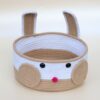 Handcrafted cotton rope bunny basket showing spacious 25cm storage space
