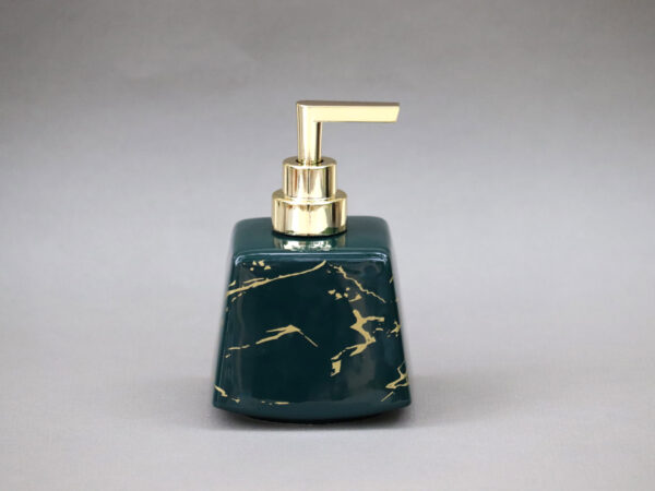 Ceramic Hand Soap Dispenser Green with Marble Finish - Marbella