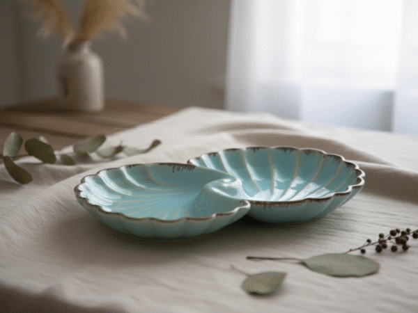 Ceramic Serving Platter - Wave Blue