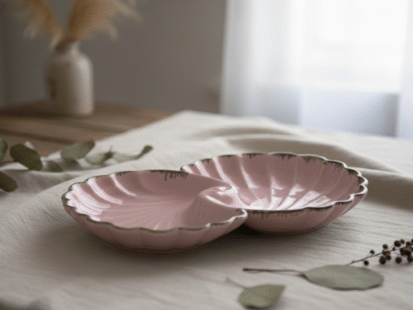 Ceramic Serving Platter - Wave Pink