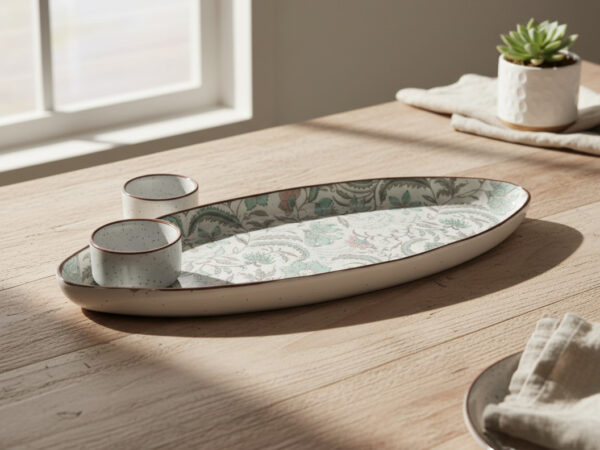 Ceramic Serving Platter Set - Artella White