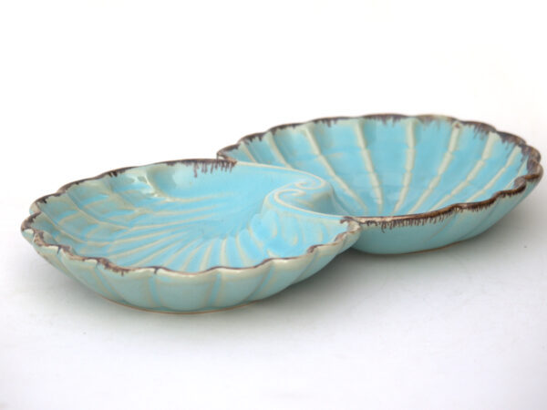 Stoneware Ceramic Serving Platter Blue - Peacurve Duo