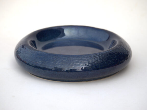 Stoneware Ceramic Pan Asian Platter Round Dark Blue - Indigo Dusk