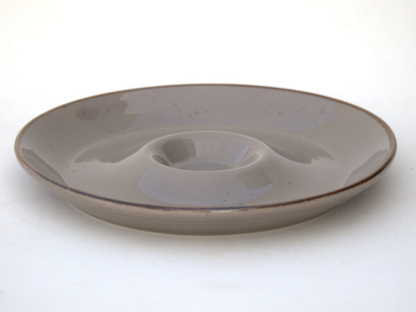 Stoneware Ceramic Chip and Dip Serving Platter Grey - Diplet