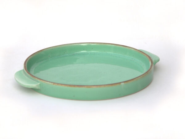 Stoneware Ceramic Serving Platter Round Green - Orlumé