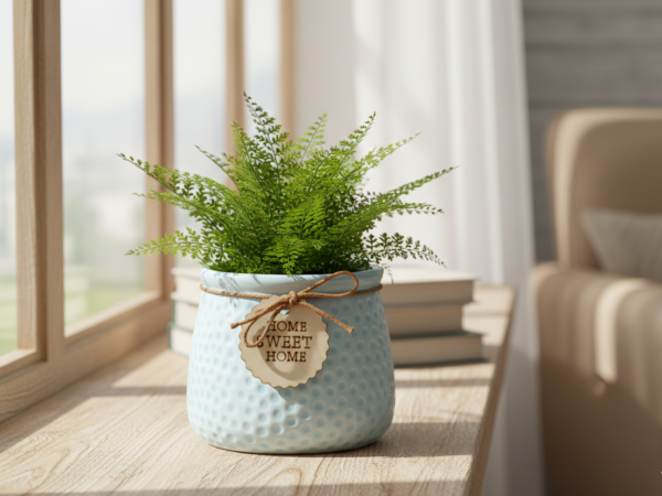 Ceramic Flower Pot Nestleya (Set of 2)- Powder Blue