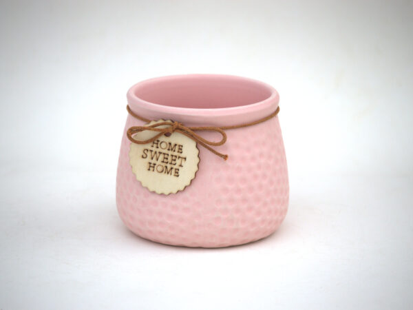 Ceramic Flower Pot Nestleya (Set of 2)- Pastel Pink