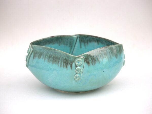 Stoneware Ceramic Serving Bowl Large turquoise Blue - Sapphire Mist