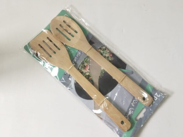 Eco Friendly Bamboo Flat and Slotted Spatula Set (set of 2)