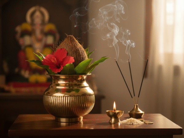 Pure Brass Puja Kalash - Shubh