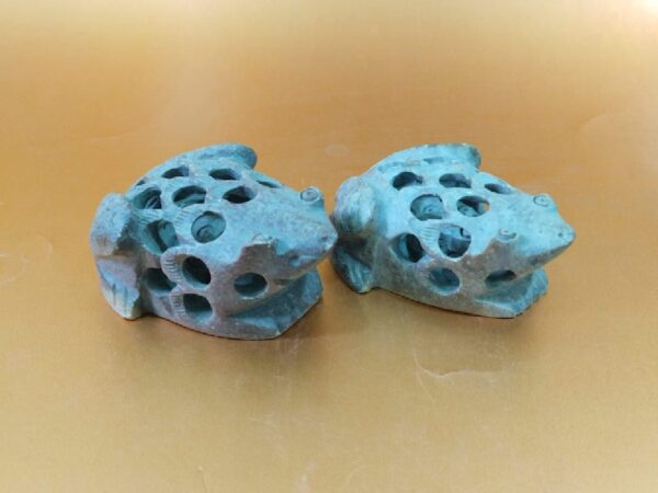 Handcrafted  Home Decor Soapstone Frog Figurines (set of 2)