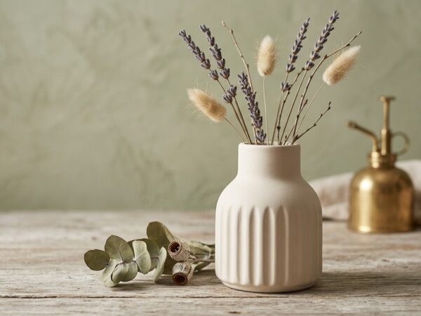 Mini Fluted Ceramic Vase –  White
