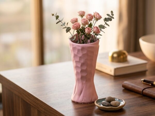 Modern textured Ceramic Vase - Blush Pink