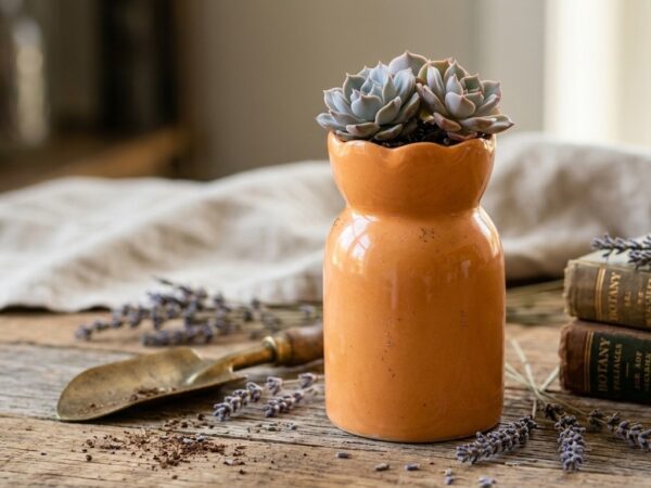 Ceramic Mini Planter Pot - Orange