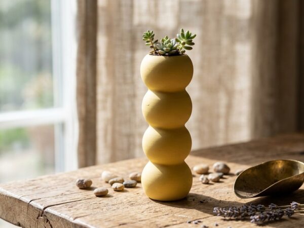 Solara Stack – Yellow Stacked Ball Ceramic Vase for Home Decor