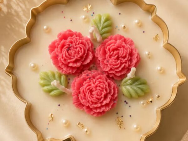 Handcrafted Brass Floral Wax Urli Candle DAZOR